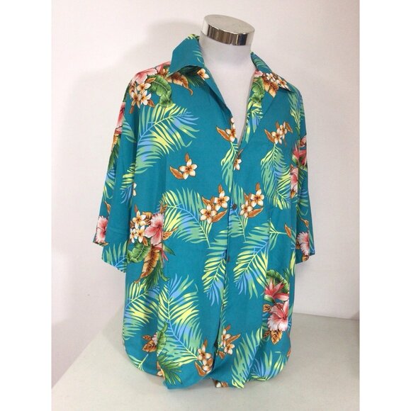 Hawaiian Shirt Tropical Bright Colors Mens 4XL - Picture 7 of 9